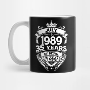 July 1989 35 Years Of Being Awesome 35th Birthday Mug